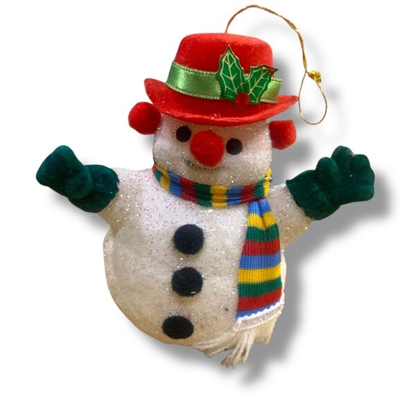 Vintage Snowman Christmas Ornaments Set Of 2 - Picture 7 of 8